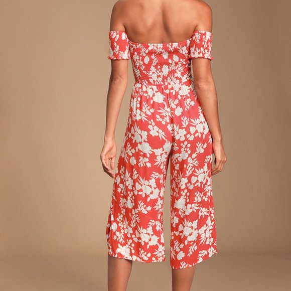 Lulus Summer Nights Floral Print Culotte Jumpsuit Size Small - Picture 2 of 4